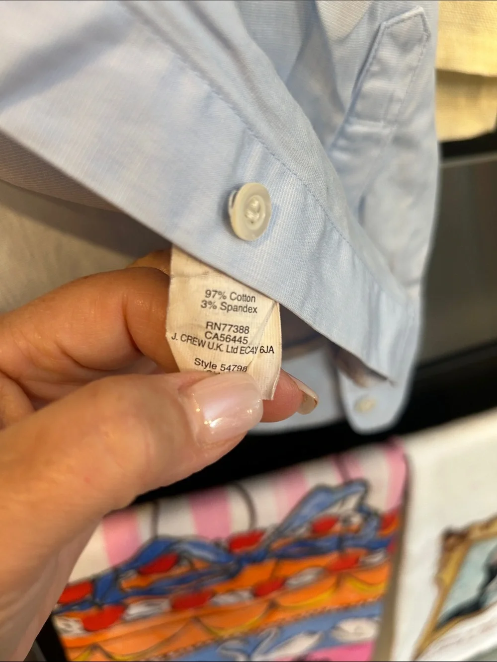 Vintage J. Crew Light Blue Stretch Perfect Fit Cotton Blouse XS